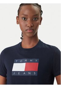 Tommy Jeans T-Shirt Flag DW0DW22562 Granatowy Regular Fit. Kolor: niebieski. Materiał: bawełna #3
