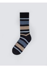 Big-Star - Skarpety męskie bawełniane w kolorowe paski czarne Ismaelo 906. Kolor: czarny. Materiał: bawełna. Wzór: kolorowy, paski #1