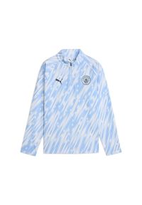 Puma - Młodzieżowa bluza przedmeczowa z zamkiem 1/4 Manchester City PUMA. Kolor: niebieski. Sport: piłka nożna