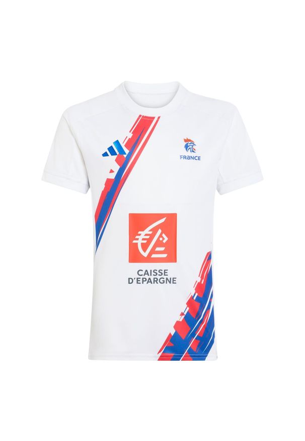 Adidas - Zewnętrzna koszulka dziecięca Francji 2026/27. Kolor: biały. Sport: piłka ręczna
