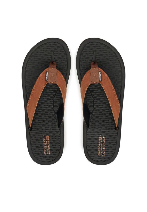 skechers - Japonki Skechers. Kolor: brązowy