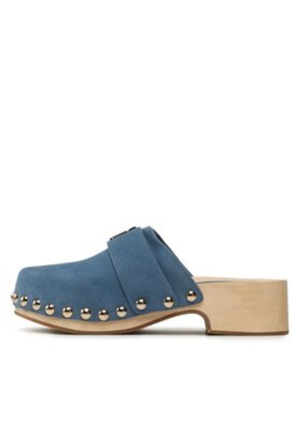 TOMMY HILFIGER - Tommy Hilfiger Chodaki Th Clog Suede FW0FW07171 Niebieski. Kolor: niebieski. Materiał: skóra, zamsz