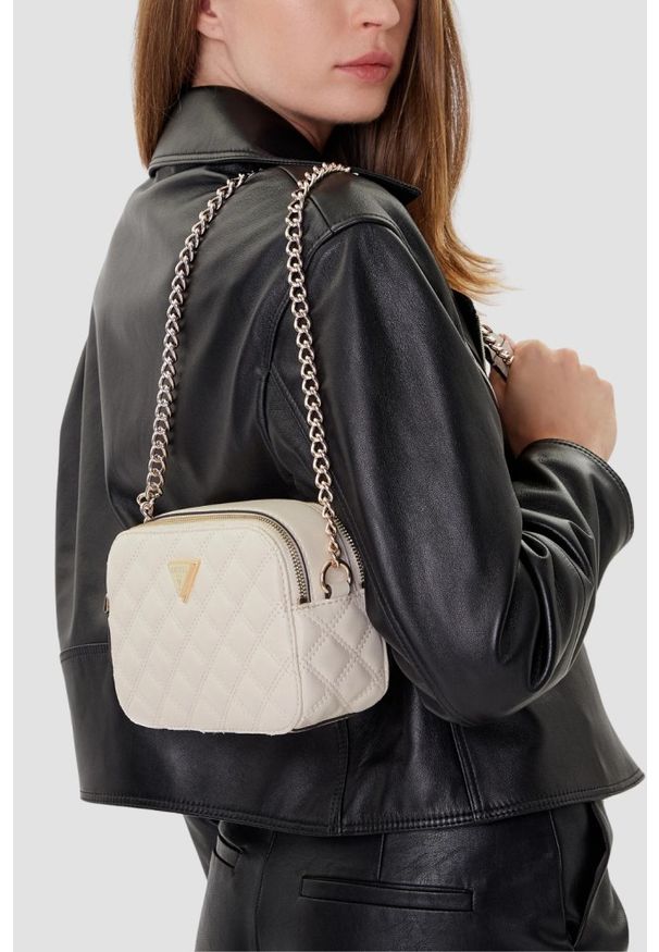 Guess - GUESS Biała damska torebka Giully II. Kolor: biały. Materiał: skórzane. Styl: casual, elegancki