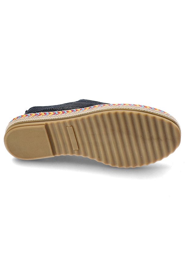 Granatowe Espadryle Lanqier Stylowe Wsuwane Obuwie Damskie. Okazja: na spacer, na co dzień. Zapięcie: bez zapięcia. Kolor: niebieski. Materiał: materiał. Szerokość cholewki: normalna. Sezon: lato. Styl: elegancki