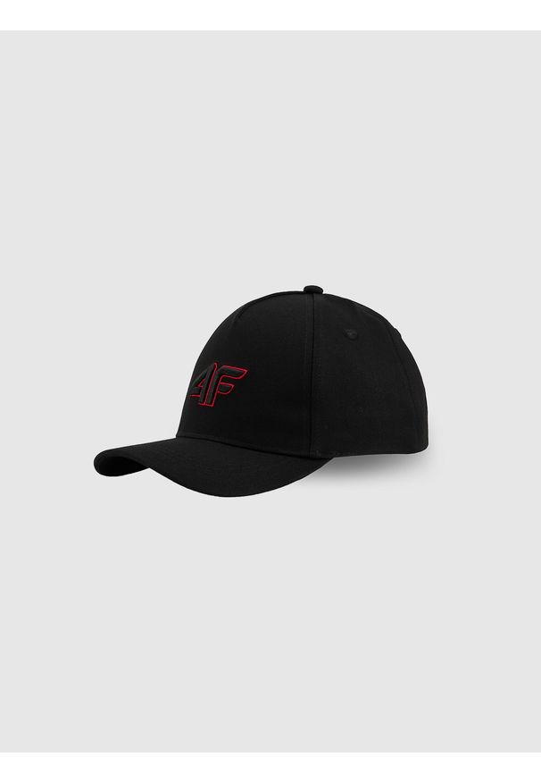 4f - 4F Czapka z daszkiem snapback dziecięca - czerwona MT. Kolor: czerwony. Materiał: bawełna, materiał. Styl: sportowy, casual, klasyczny, młodzieżowy