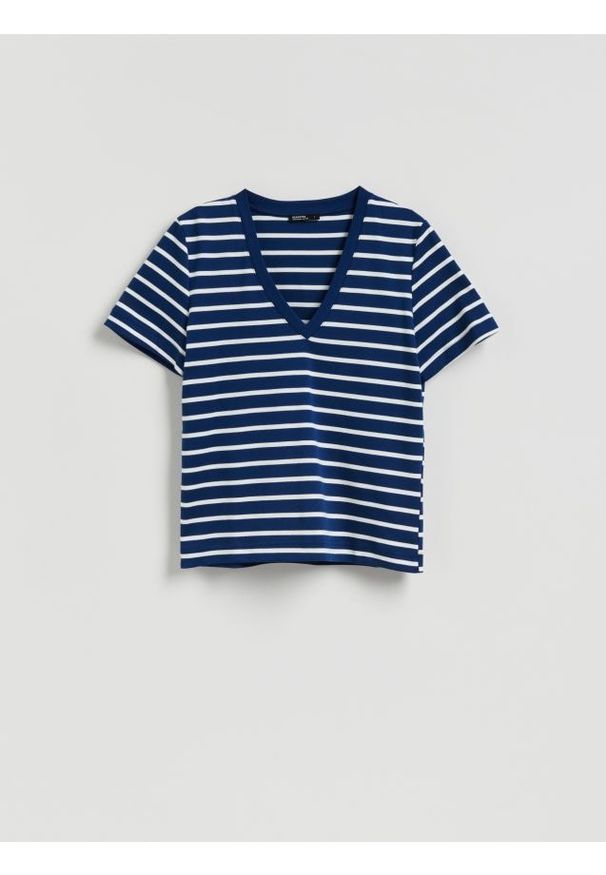 Reserved - T-shirt z bawełny merceryzowanej - wielobarwny. Materiał: bawełna