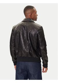 Karl Lagerfeld - KARL LAGERFELD Kurtka skórzana 555000 554400 Czarny Regular Fit. Typ kołnierza: dekolt w karo. Kolor: czarny. Materiał: skóra #3