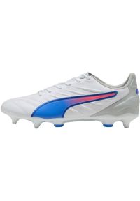 Buty piłkarskie Puma King Pro MxSG 107870 02 białe. Kolor: biały. Materiał: materiał. Szerokość cholewki: normalna. Sport: piłka nożna