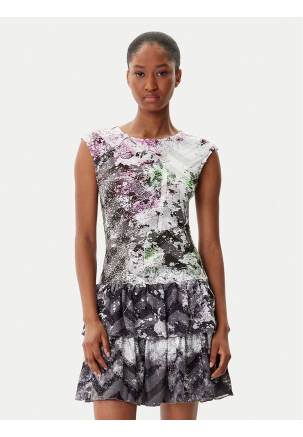 Desigual Sukienka codzienna Grey Lacroix 25WWVK07 Kolorowy Regular Fit. Okazja: na co dzień. Materiał: syntetyk. Wzór: kolorowy. Typ sukienki: proste. Styl: casual