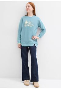 bonprix - Bluza oversize z czystej bawełny organicznej. Kolor: niebieski. Materiał: bawełna #3