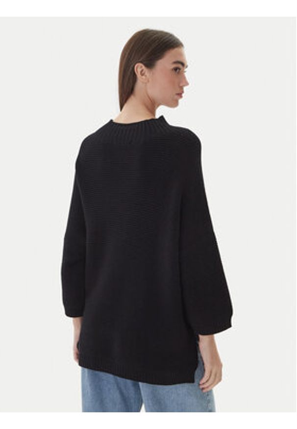 Kontatto Sweter 3M0848C Czarny Relaxed Fit. Kolor: czarny. Materiał: syntetyk