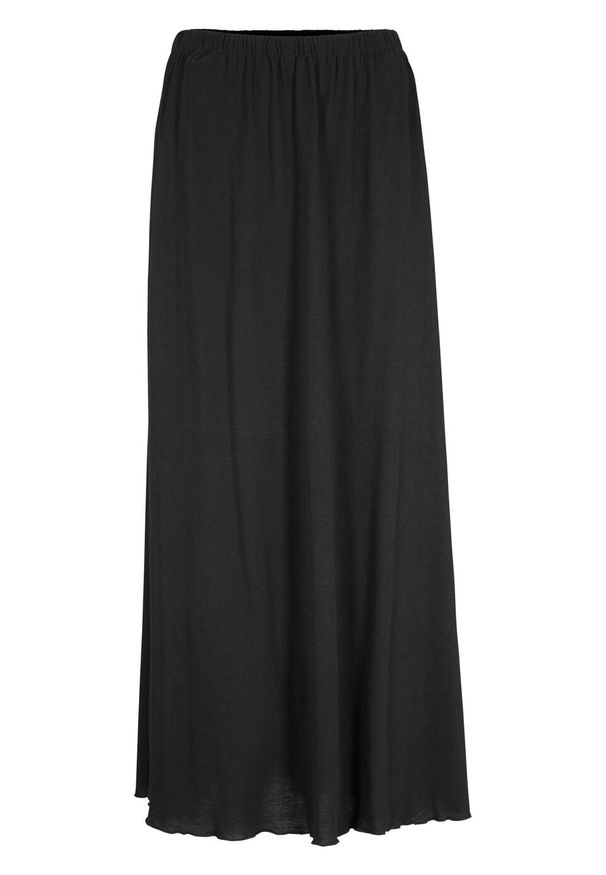 Długa spódnica z dżerseju bonprix czarny. Kolor: czarny. Materiał: jersey. Długość: długie