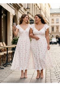 Sinsay - Sukienka maxi z falbanami w kwiaty - wielobarwny. Wzór: kwiaty. Długość: maxi #1