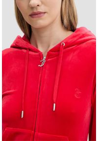 Juicy Couture - JUICY COUTURE Czerwona bluza damska Robertson Hoodie, Rozmiar M. Okazja: na co dzień. Kolor: czerwony. Materiał: materiał. Styl: klasyczny, casual #5