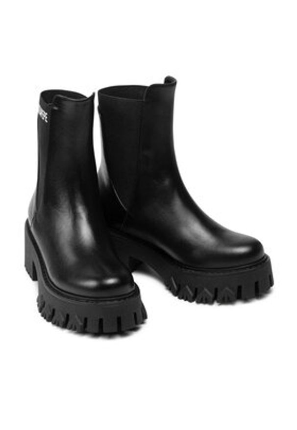 Patrizia Pepe Botki CY9814/L011-K103 Czarny. Kolor: czarny. Materiał: skóra