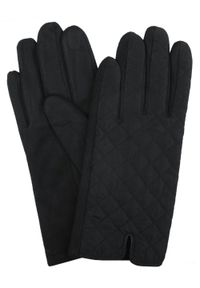 EM Men's Accessories - Eleganckie Pikowane Rękawiczki Męskie - Czarne. Kolor: czarny. Materiał: poliester, bawełna. Wzór: aplikacja. Sezon: zima, jesień. Styl: elegancki #1