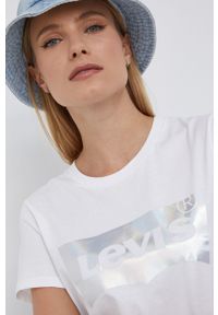 Levi's® - Levi's T-shirt bawełniany kolor biały. Okazja: na co dzień, na spotkanie biznesowe. Kolor: biały. Materiał: bawełna. Wzór: nadruk. Styl: biznesowy, casual