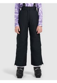 4f - 4F Spodnie narciarskie membrana 8000 dziewczęce - czarne 134 (8-9 lat). Kolor: czarny. Materiał: poliester, materiał. Wzór: gładki. Sezon: lato. Sport: narciarstwo #2