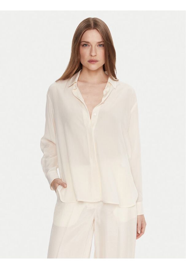 Marella Koszula Rocker 2523116032 Écru Regular Fit. Materiał: jedwab
