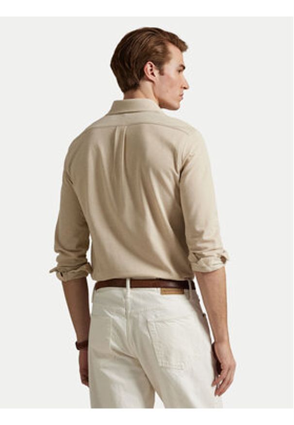 Polo Ralph Lauren Koszula 710979488004 Beżowy Regular Fit. Typ kołnierza: polo. Kolor: beżowy. Materiał: bawełna