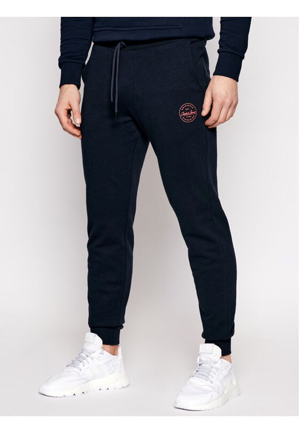 Jack & Jones Spodnie dresowe Gordon 12165322 Granatowy Regular Fit. Kolor: niebieski. Materiał: bawełna