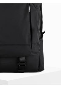 Ombre Clothing - Plecak męski A315 - czarny - uniwersalny. Kolor: czarny. Materiał: żakard, skóra. Wzór: paski. Styl: casual, klasyczny, sportowy #5