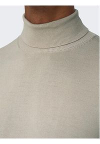 Only & Sons Golf 22020879 Beżowy Regular Fit. Typ kołnierza: golf. Kolor: beżowy. Materiał: wiskoza #4