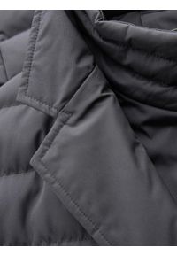 Ombre Clothing - Pikowana kurtka męska o kroju marynarki – grafitowa V2 - Rozmiar: M. Kolor: szary. Materiał: guma, syntetyk, poliester, materiał. Wzór: aplikacja. Styl: klasyczny, elegancki #7