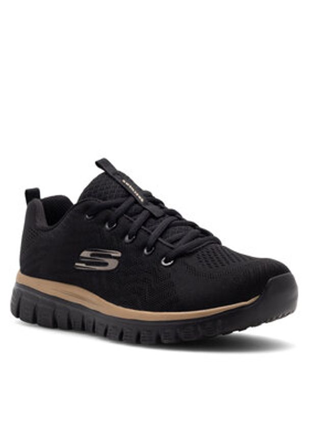 skechers - Skechers Sneakersy GRACEFUL 12615 BKRG Czarny. Kolor: czarny. Materiał: materiał