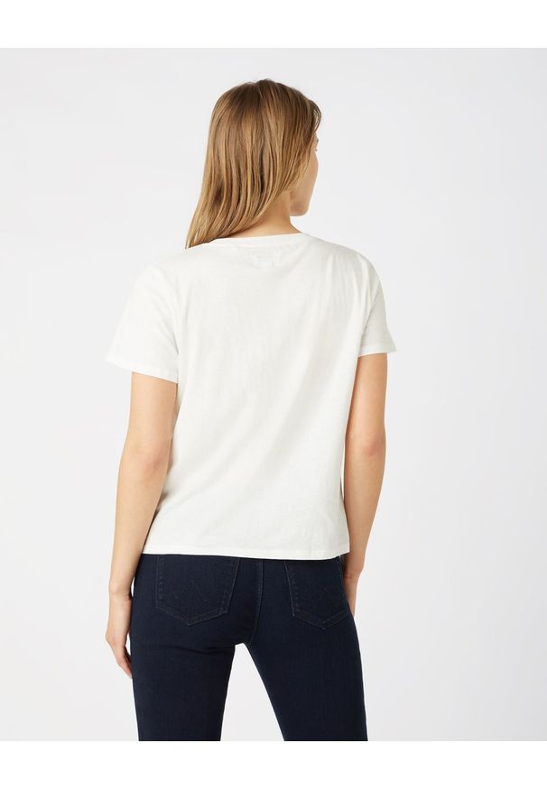 Wrangler - WRANGLER BOX LOGO TEE DAMSKI T-SHIRT KOSZULKA OFFWHITE W7P3EV737 112132038