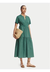 Weekend Max Mara Sukienka letnia Capsula 2615621032 Zielony ciemny Regular Fit. Kolor: zielony. Materiał: bawełna. Sezon: lato #4