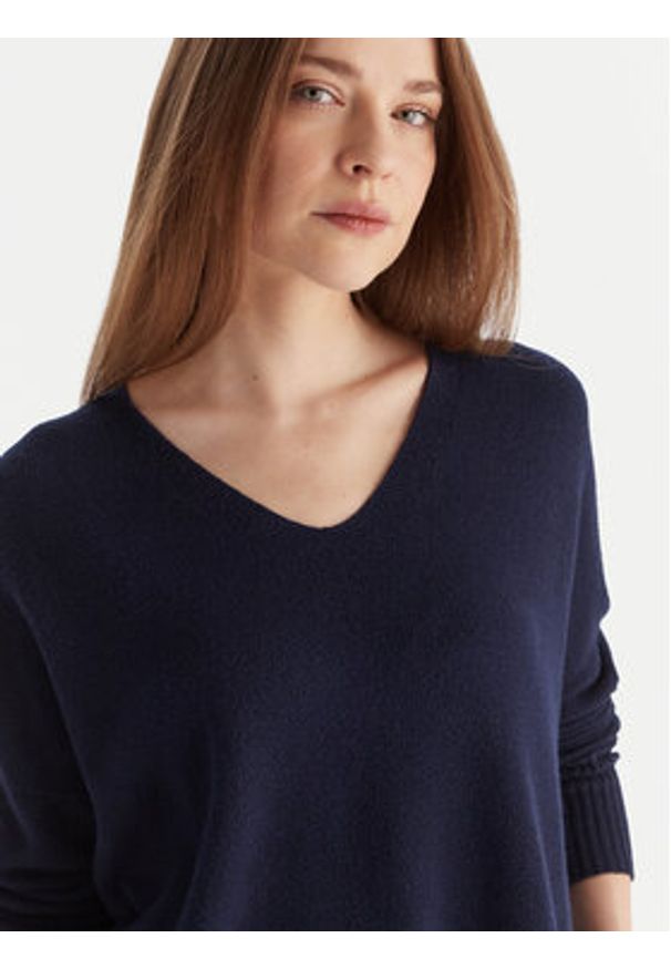 Kontatto Sweter 3M0842C Granatowy Relaxed Fit. Kolor: niebieski. Materiał: syntetyk