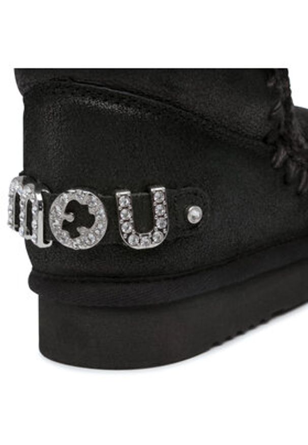 Mou Śniegowce Eskimo 18 With Rhinestones Logo Czarny. Kolor: czarny. Materiał: zamsz, skóra