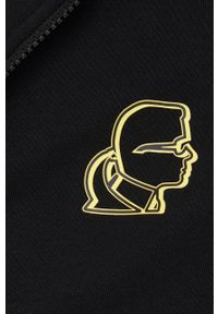 Karl Lagerfeld bluza 523900.705403 męska kolor czarny z kapturem z aplikacją. Okazja: na co dzień. Typ kołnierza: kaptur. Kolor: czarny. Materiał: materiał. Wzór: aplikacja. Styl: casual #4
