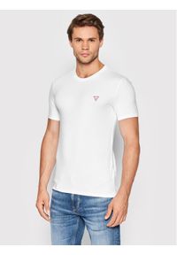 Guess T-Shirt M2YI24 J1311 Biały Super Slim Fit. Kolor: biały. Materiał: bawełna