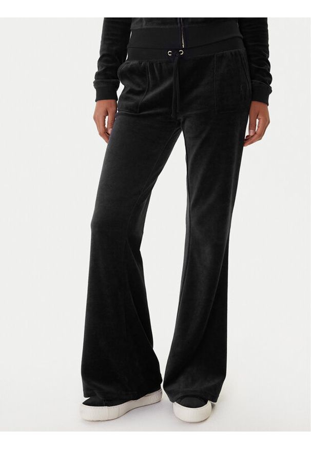 Juicy Couture Spodnie dresowe Caisa JCSEBJ008G Czarny Slim Fit. Kolor: czarny. Materiał: bawełna, welur