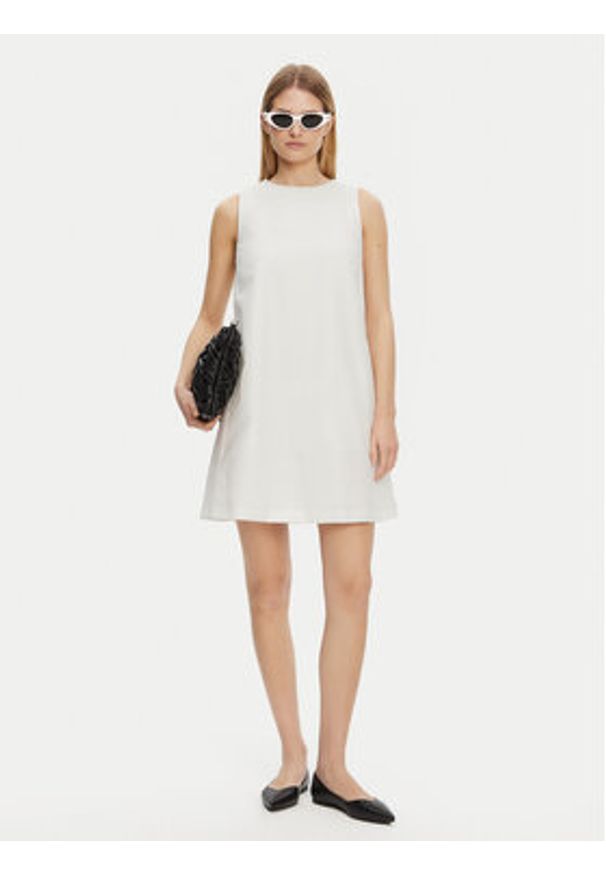 Weekend Max Mara Sukienka codzienna Racer 2515221102 Biały Regular Fit. Okazja: na co dzień. Kolor: biały. Materiał: bawełna. Typ sukienki: proste. Styl: casual