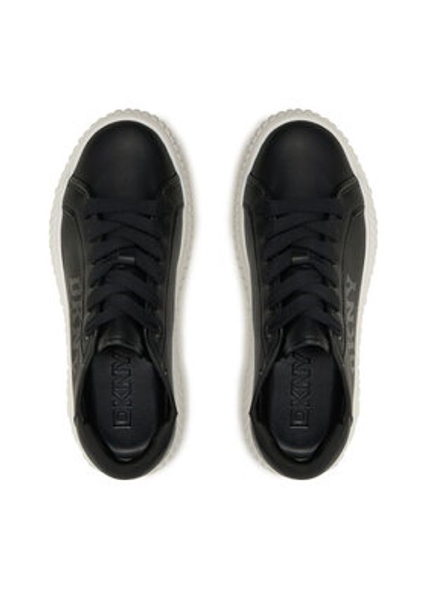 DKNY Sneakersy Larissa K4403232 Czarny. Kolor: czarny. Materiał: skóra