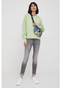 Calvin Klein Jeans bluza bawełniana J20J218164.PPYY damska kolor zielony z nadrukiem. Kolor: zielony. Materiał: bawełna. Długość rękawa: długi rękaw. Długość: długie. Wzór: nadruk #3