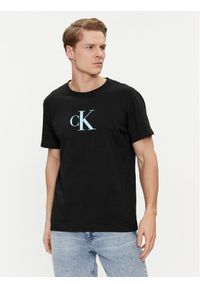 Calvin Klein Swimwear T-Shirt KM0KM00971 Czarny Regular Fit. Kolor: czarny. Materiał: bawełna