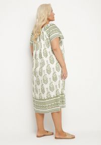 Born2be - Zielona Wiskozowa Sukienka ze Wzorem Boho Ellivra. Okazja: na co dzień. Kolor: zielony. Materiał: wiskoza. Wzór: aplikacja. Styl: boho #5