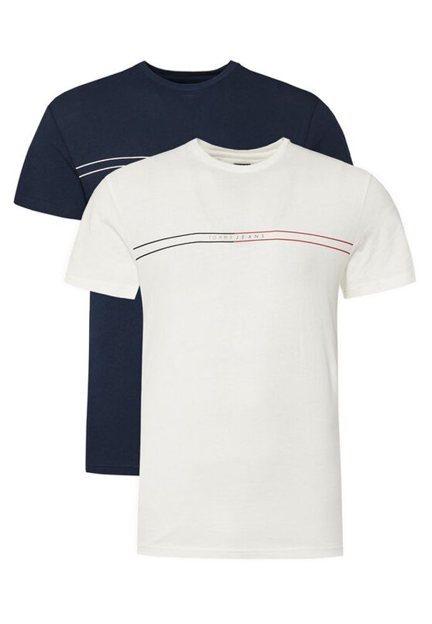 Tommy Jeans Komplet 2 t-shirtów Entry Graphic DM0DM21902 Kolorowy Slim Fit. Materiał: bawełna. Wzór: kolorowy