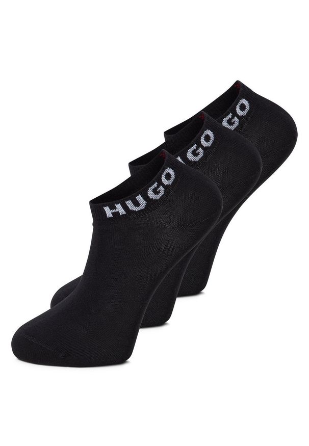 Hugo - HUGO Skarpety w 3-paku Mężczyźni czarny jednolity, 43-46. Kolor: czarny. Materiał: bawełna. Wzór: jednolity