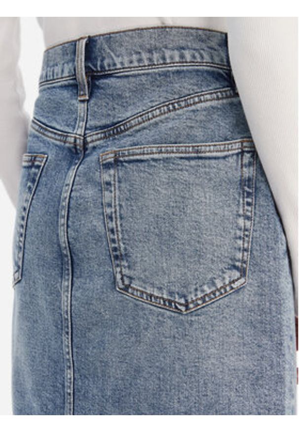 Calvin Klein Jeans Spódnica jeansowa LV047E710G Niebieski Regular Fit. Kolor: niebieski. Materiał: bawełna