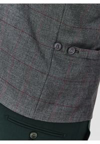 Pako Lorente - PAKO LORENTE – Szara dwurzędowa kamizelka męska w kratę. Okazja: na ślub cywilny, na wesele. Kolor: szary. Styl: elegancki, młodzieżowy #2