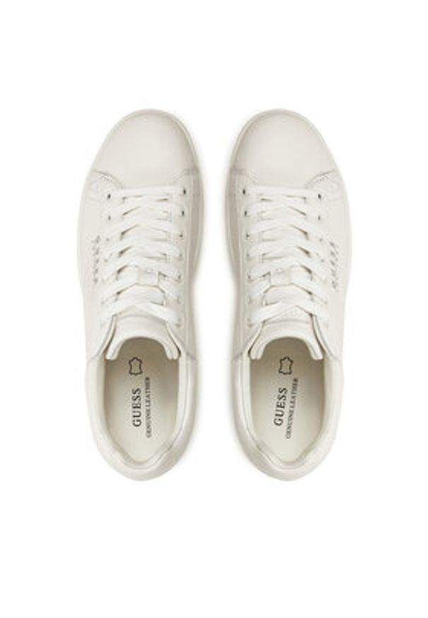 Guess Sneakersy Nola FMTNOL ELE12 Biały. Kolor: biały. Materiał: skóra