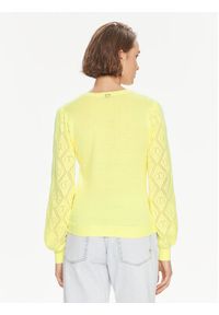 TwinSet - TWINSET Sweter 241TP3074 Żółty Regular Fit. Kolor: żółty. Materiał: bawełna #3