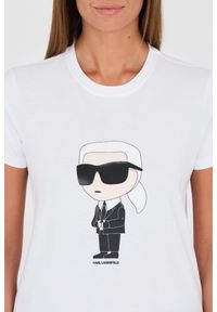 Karl Lagerfeld - KARL LAGERFELD Biały t-shirt Karl. Kolor: biały. Materiał: bawełna