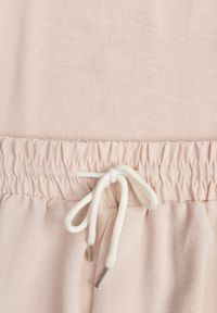 Born2be - Jasnobeżowy Komplet z Wiskozą Koszulka z Krótkim Rękawem i Luźne Spodnie na Gumce z Kieszniami Efraline. Kolor: beżowy. Materiał: wiskoza #4