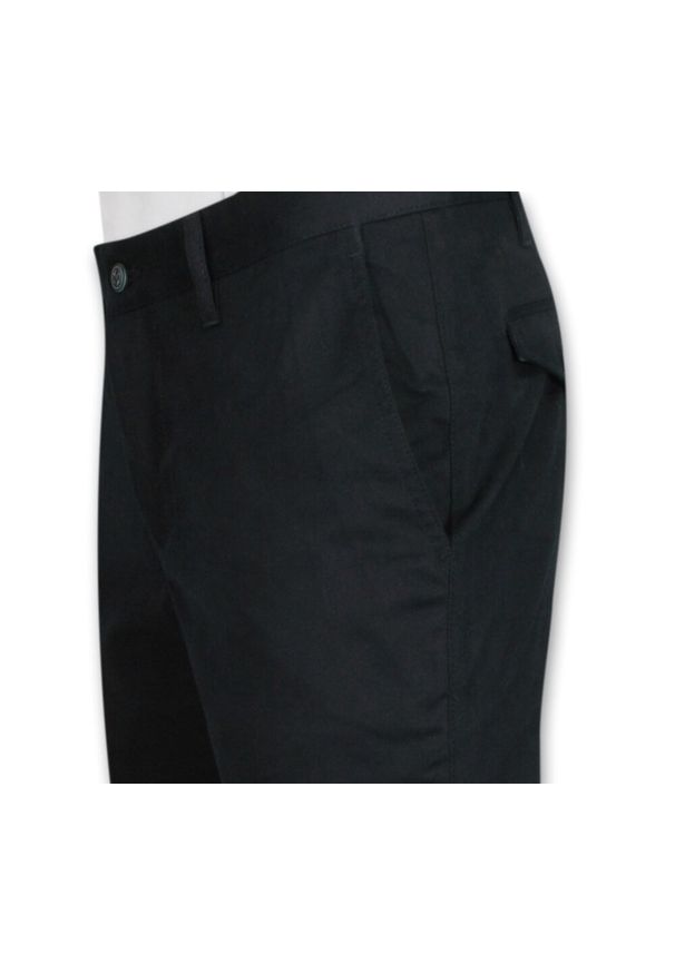 Quickside - Spodnie Męskie, Czarne Casualowe, Chinosy z Elastanem, Zwężana Nogawka -QUICKSIDE. Okazja: na co dzień. Kolor: czarny. Materiał: elastan, bawełna. Sezon: lato. Styl: casual